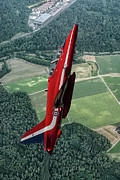 Going Vertical RAF Red Arrows Mixed Media by Erik Simonsen
