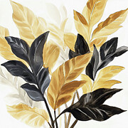 Gold And Black Leaves 3 Painting by Tina LeCour Gold And Black Leaves 3 Painting by Tina LeCour