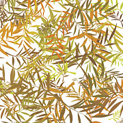Gold and Bronze Willow Leaves Digital Art by Bamalam Art