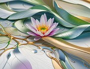 Gold And Lotus Digital Art by Eris And AI