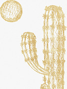 Gold Glitter Cactus - Day Digital Art by Ink Well