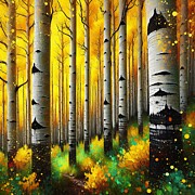 Golden Birch Trees Digital Art by Stephanie Fischer Golden Birch Trees Digital Art by Stephanie Fischer