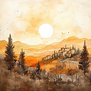 Golden Glow Italy Painting by Lourry Legarde Golden Glow Italy Painting by Lourry Legarde