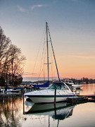 Golden Hour Sailboat on Lake Norman Photograph by Amy Dundon