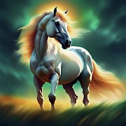 Golden mane beauty standing in Irish field Digital Art by Robert Darin Golden mane beauty standing in Irish field Digital Art by Robert Darin