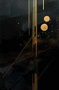 Golden Moon and Black Sky Painting by Lourry Legarde Golden Moon and Black Sky Painting by Lourry Legarde
