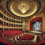 Golden Stage - A Symphony of Cinema Digital Art by Retro Movie Posters