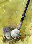 Golf and Putt Painting by Dorrie Rifkin