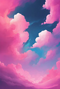 Gradient Sky with Abstract Clouds Digital Art by Jeff Creation