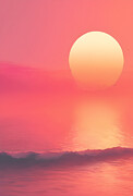 Gradient Sunset Over Ocean Digital Art by Jeff Creation