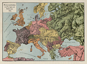 Graht and Kaspar - Momentaufnahme von Europa und Halbasien - 1914 Digital Art by Vintage Map