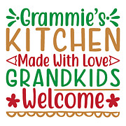 Grammies kitchen made with love grandkids welcome Digital Art by Jacob Zelazny
