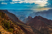 Grand Canyon Foggy Evening Photograph by Geno Lee