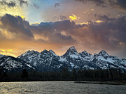 Grand Teton Sunset from the Snake River Photograph by Dawna Moore Photography