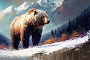 Great Brown Grizzly 2 Painting by Tina LeCour Great Brown Grizzly 2 Painting by Tina LeCour