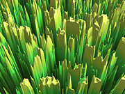 Green and Gold Abstract Digital Art by Phil Perkins