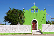 Green Church with Red Door Photograph by Tatiana Travelways
