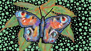 Green Leaf Butterfly Painting by Bradley Boug