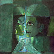 Green Love Painting by Elhamy Naguib