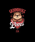 Groundhogs Love Rum for Groundhog Day Fun Digital Art by Maximilian Klein