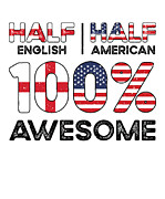 Half English England American USA Citizenship Digital Art by Toms Tee Store