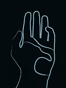 Destiny is in your hands - Minimal Line Art - Blue Mixed Media by Studio Grafiikka