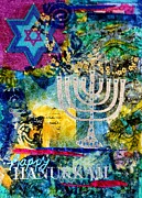 Hanukkah Vibes Mixed Media by Deborah Cherrin