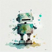 Happy Bot Digital Art by Joshua Barrios