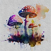 Happy Mushrooms  Digital Art by Joshua Barrios