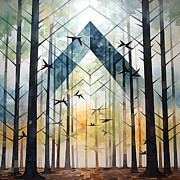 Harmonious Haven - Indigo Abstract Art Painting by Lourry Legarde