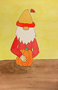 Harvest Gnome Mixed Media by Lisa Neuman