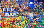 Harvest Moon Painting by Diane Phalen