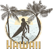 Hawaii Surfer on Beach Digital Art by Jacob Zelazny