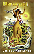 Hawaii Vintage Retro Travel Poster  Photograph by Carol Japp
