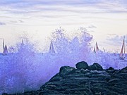 Hawaiian Surf And Sails Photograph by David Desautel
