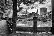 Heritage Park View of Downtown Cleveland at Sunrise - Black and White Photograph by Gregory Ballos Heritage Park View of Downtown Cleveland at Sunrise - Black and White Photograph by Gregory Ballos