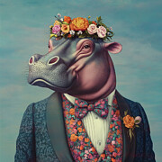 Hippio in a Floral Jacket Ai Art by Lori Lea Studios Hippio in a Floral Jacket Ai Art by Lori Lea Studios