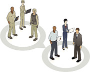 Hiring Veterans Illustration Drawing by Mathisworks