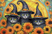 Hocus Pocus Kittens Painting by Tina LeCour
