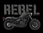 Honda Rebel 500 19 black, s Digital Art by Messy Highway