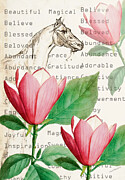 Horse and flowers Digital Art by Johanna Virtanen