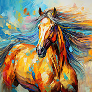 Horses of the Rainbow Painting by Lourry Legarde Horses of the Rainbow Painting by Lourry Legarde