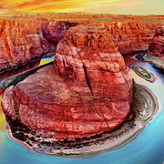 Horseshoe Bend Sunset Triptych_2 Photograph by Az Jackson