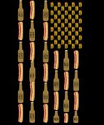 Hot Dogs Beer Flag 4th of July Digital Art by Flippin Sweet Gear