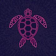 Hot Pink Neon Lava Sea Turtle Design Digital Art by John Schwegel