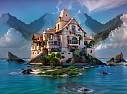 House At The Lake, In The Mountains Digital Art by Eris and AI House At The Lake, In The Mountains Digital Art by Eris and AI
