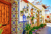 House with pretty pots in Santa Cruz, Alicante, Spain Photograph by Stuart Chard
