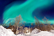 Huge aurora borealis, Abisko village, Lapland Photograph by Maria Swärd