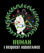 Human I Request Assistance Christmas Cat Digital Art by Jacob Zelazny