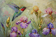 Hummingbird Paradise Painting by Tina LeCour Hummingbird Paradise Painting by Tina LeCour